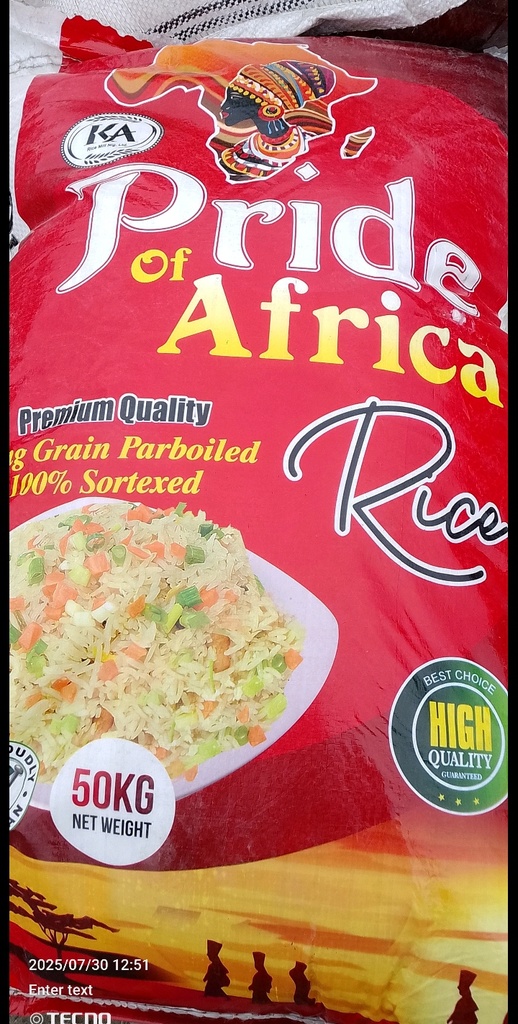 Pride Of Africa Rice 50kg 