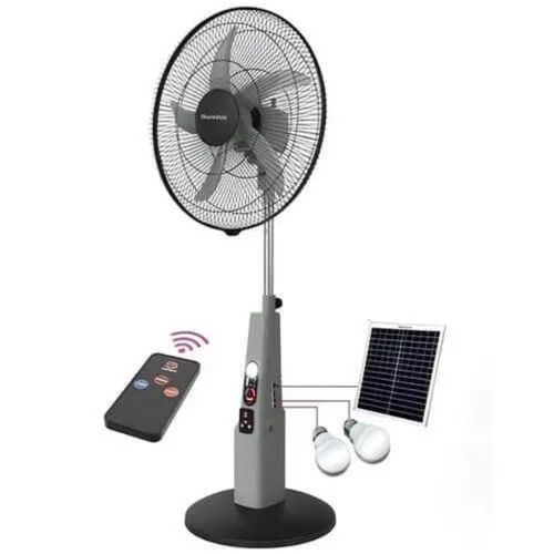 DuraVolt 18"Rechargeable Fan with Solar Panel and Bulb